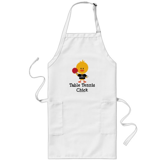Table Tennis Chick Apron Lang Schort (Voorkant)