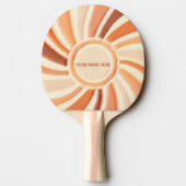 Table Tennis, Custom Name, Wood Pastel Pattern, Tafeltennisbatje (Achterkant)
