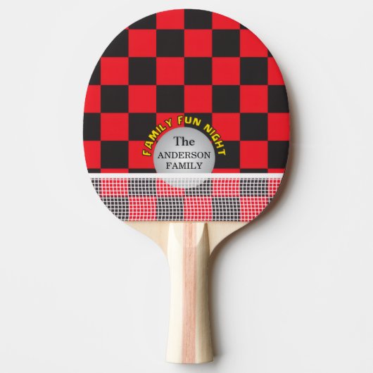 Table Tennis, Family Games, Checkerboard Tafeltennisbatje (Voorkant)