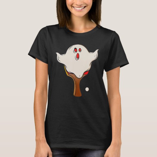 Table Tennis Halloween Ghost Halloween Disguise Ha T-shirt (Voorkant)