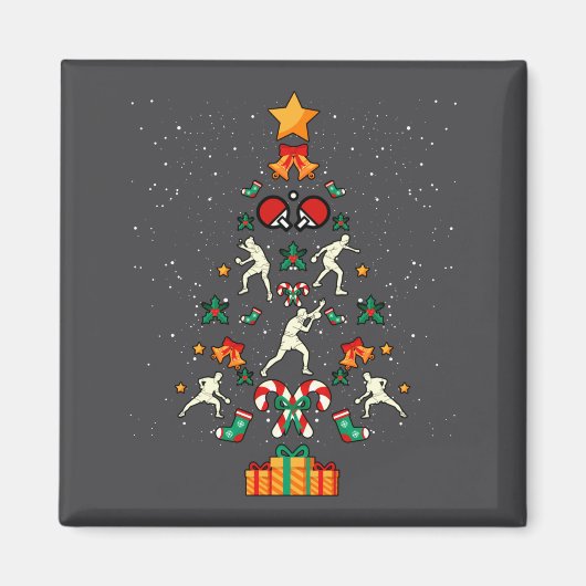 Table Tennis Ng Ng Player Christmas Tree Xmas Long Magneet (Voorkant)