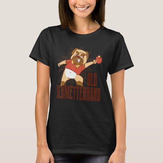 Table Tennis Old Schmetterhand Pingpong Outfit Dog T-shirt (Voorkant)