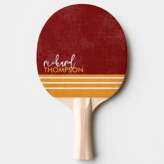 Table Tennis Paddle With Name Red/Orange Tafeltennisbatje (Voorkant)