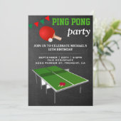 Table Tennis Ping Pong Birthday Party Kaart (Staand voorkant)
