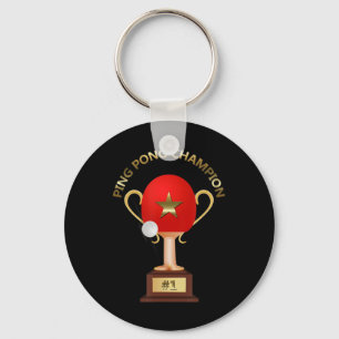 Table Tennis Ping Pong Champion Trophy Sleutelhanger