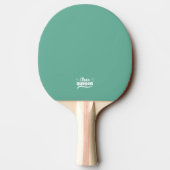 Table Tennis Player - White Name on Teal Blue Tafeltennisbatje (Achterkant)