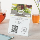 *~*Table Tent tabletop Restaurant Menu Upload QR Reclamebord Met Voetstuk (Insitu)