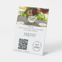 *~*Table Tent tabletop Restaurant Menu Upload QR Reclamebord Met Voetstuk