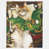 Table Top Gaming Dragon Cat Fleece Deken (Voorkant)