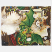 Table Top Gaming Dragon Cat Fleece Deken (Voorkant (Horizontaal))