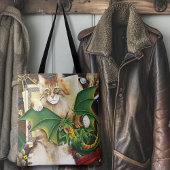 Table Top Gaming Dragon Cat Tote Bag