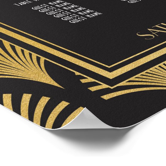 Table Wedding Gatsby Art Deco 1920s 20 Seat Plan P Poster (Hoek)