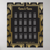Table Wedding Gatsby Art Deco 1920s 20 Seat Plan P Poster (Voorkant)