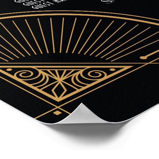 Table Wedding Gatsby Art Deco Poster 20 Zitplaatse (Hoek)