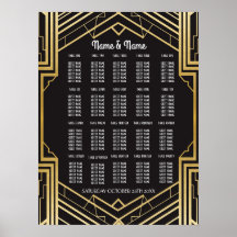 Table Wedding Gatsby Art Deco Poster 20 Zitplaatse