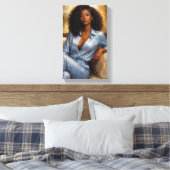 Tableau Déco ( Blue Beauty ) Art Déco Canvas Afdruk (Insitu (Slaapkamer))