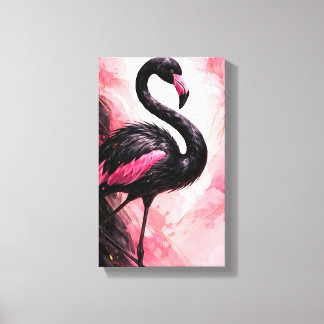 Tableau Déco (Flamant Noir)  Canvas Afdruk