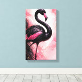 Tableau Déco (Flamant Noir)  Canvas Afdruk (Insitu (Houten vloer))