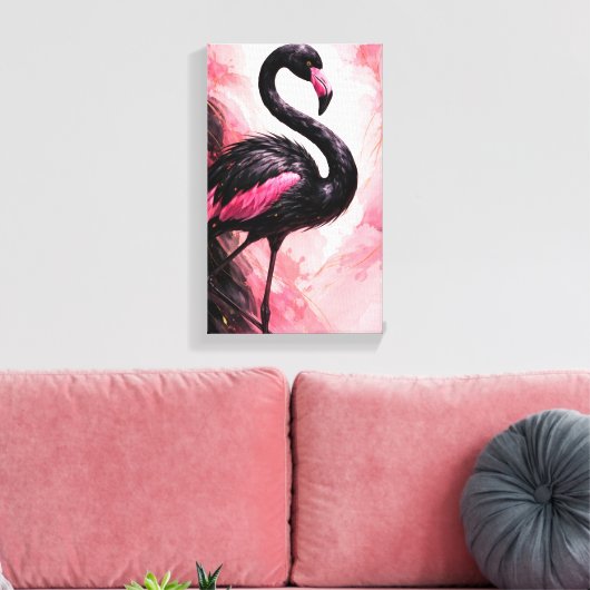 Tableau Déco (Flamant Noir)  Canvas Afdruk (Insitu (Woonkamer))