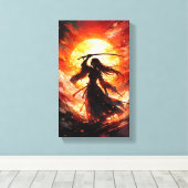Tableau Déco (Guerrière Flamboyante ) Canvas Afdruk (Insitu (Houten vloer))