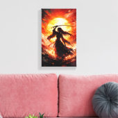 Tableau Déco (Guerrière Flamboyante ) Canvas Afdruk (Insitu (Woonkamer))