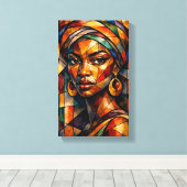 Tableau Déco ( Piercing Gaze ) Art Abstraite Canvas Afdruk (Insitu (Houten vloer))