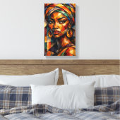 Tableau Déco ( Piercing Gaze ) Art Abstraite Canvas Afdruk (Insitu (Slaapkamer))