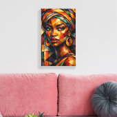 Tableau Déco ( Piercing Gaze ) Art Abstraite Canvas Afdruk (Insitu (Woonkamer))