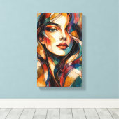 Tableau Déco  Portrait Beauté Art Abstrait Canvas Afdruk (Insitu (Houten vloer))
