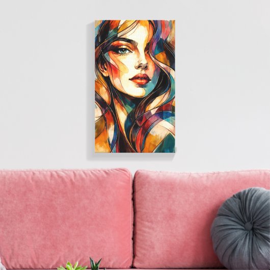 Tableau Déco  Portrait Beauté Art Abstrait Canvas Afdruk (Insitu (Woonkamer))