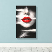 Tableau Déco (Portrait Lèvre )  Canvas Afdruk (Insitu (Houten vloer))