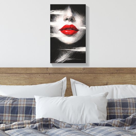 Tableau Déco (Portrait Lèvre )  Canvas Afdruk (Insitu (Slaapkamer))