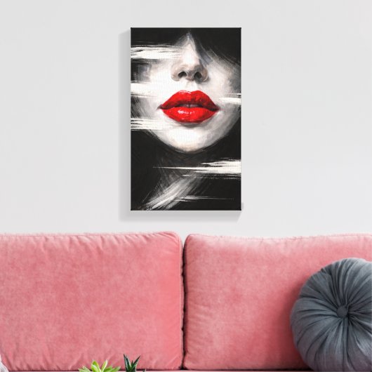 Tableau Déco (Portrait Lèvre )  Canvas Afdruk (Insitu (Woonkamer))