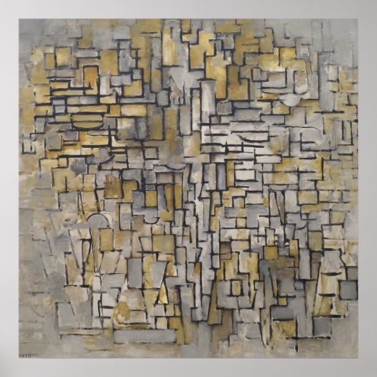 Tableau nr. 2/Compositie nr. VII van Piet Mondriaa Poster (Voorkant)