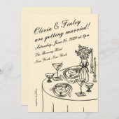 Tableau Wedding Invitation Kaart (Voorkant / Achterkant)