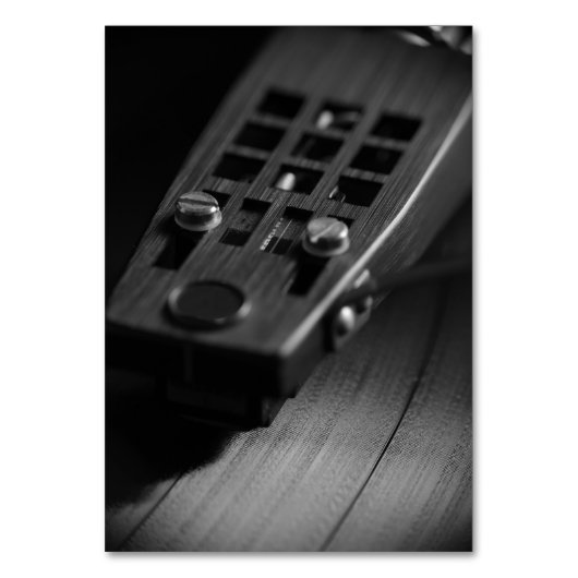 TableCard: Vinylrecord op Platenspeler. Retrothema Kaart (Achterkant)