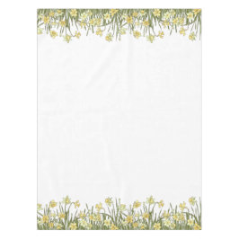 Tablecloden met florale rand van gele kleefstoffen tafelkleed