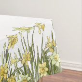 Tablecloden met florale rand van gele kleefstoffen tafelkleed (Voorbeeld)