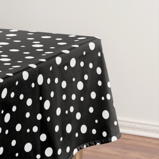 Tablecloth "60x84" zwarte en witte pooldots tafelkleed (Voorbeeld)