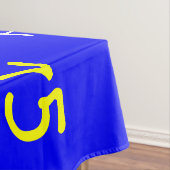 Tablecloth, 75th Birthday, herstellend Namen Blauw Tafelkleed (Voorbeeld)