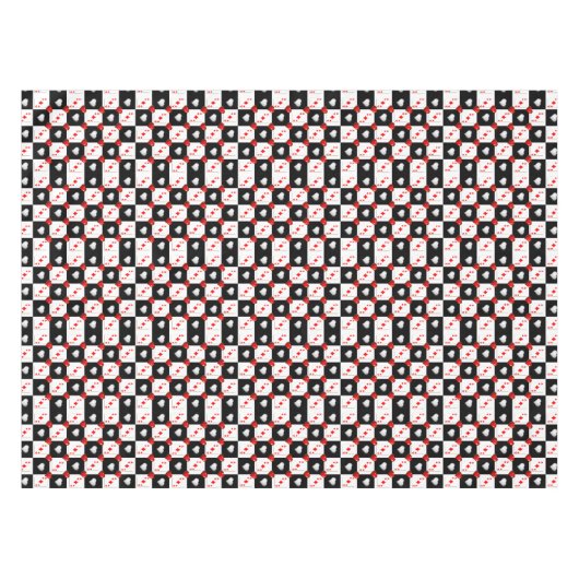 Tablecloth Ace Card Red Diamonds Tafelkleed (Voorkant (Horizontaal))
