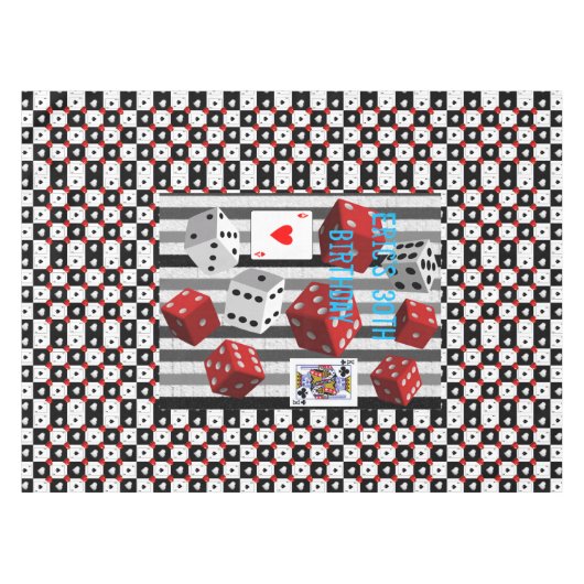 Tablecloth Ace Card Spades Red Hearts Tafelkleed (Voorkant (Horizontaal))