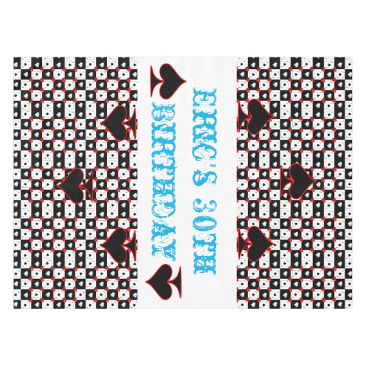 Tablecloth Ace Card Spades Red Hearts Tafelkleed (Voorkant (Horizontaal))