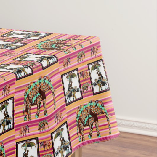 Tablecloth African Elephant Women Stripe Tafelkleed (Voorbeeld)