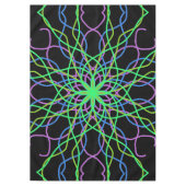 Tablecloth, Black Green Kaleidoscope Flower Tafelkleed (Voorkant)