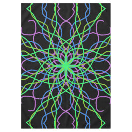 Tablecloth, Black Green Kaleidoscope Flower Tafelkleed