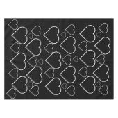 Tablecloth Black & White Hearts Tafelkleed (Voorkant (Horizontaal))