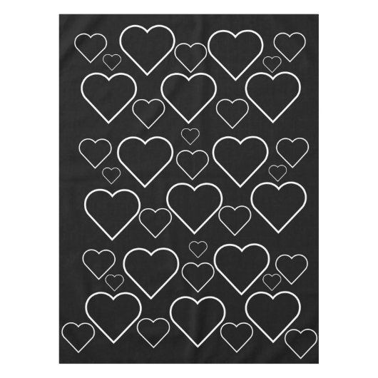 Tablecloth Black & White Hearts Tafelkleed (Voorkant)