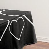 Tablecloth Black & White Hearts Tafelkleed (Voorbeeld)