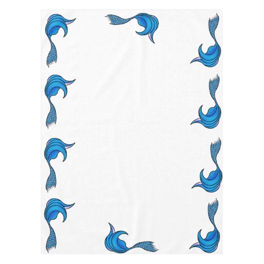 Tablecloth Blue Mermaid Tail Tafelkleed (Voorkant)